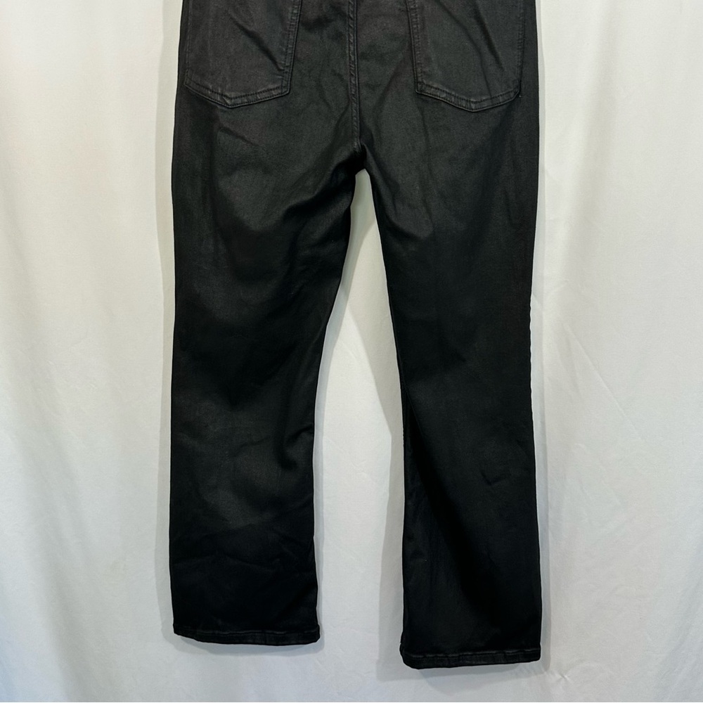 Anthropologie The Yaya Coated Kick Crop Flare Jeans in Black - Picture 8 of 12